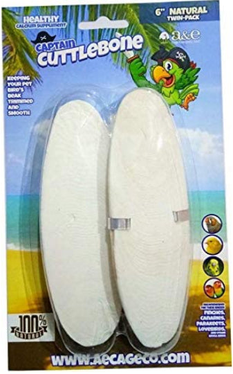 2 count AE Cage Company Captain Cuttlebone Natural Flavored Cuttlebone 6" Long