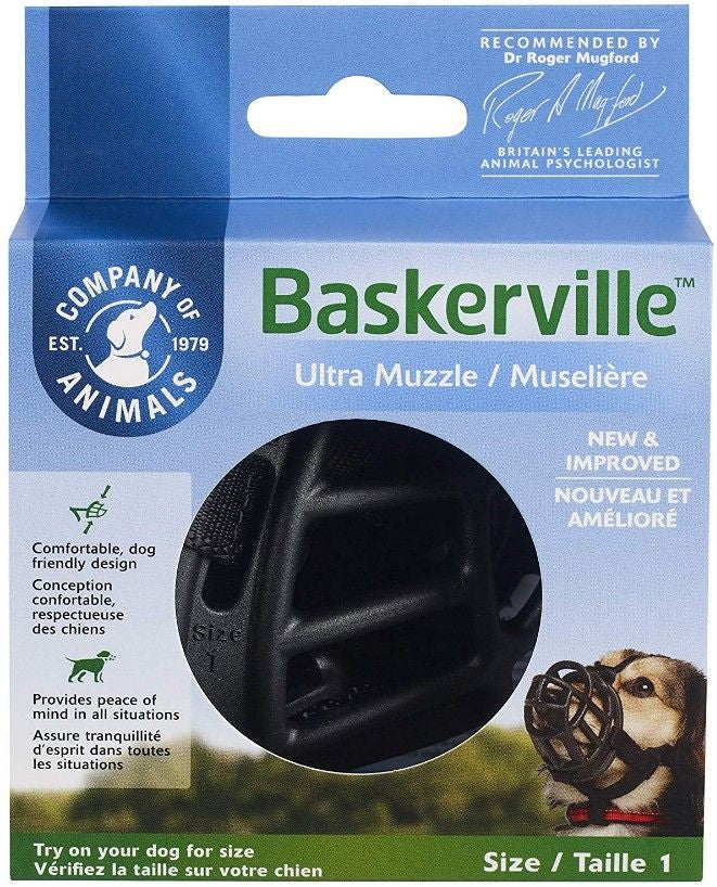 Size 1 Company of Animals Baskerville Ultra Muzzle for Dogs
