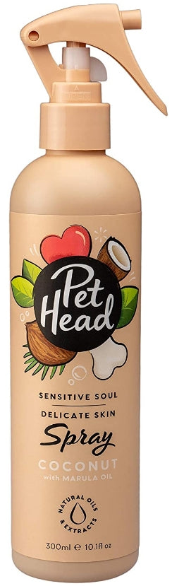 10 oz Pet Head Sensitive Soul Delicate Skin Spray for Dogs Coconut with Marula Oil