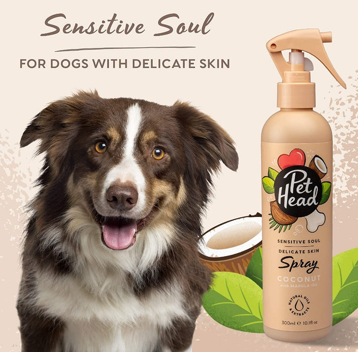 10 oz Pet Head Sensitive Soul Delicate Skin Spray for Dogs Coconut with Marula Oil
