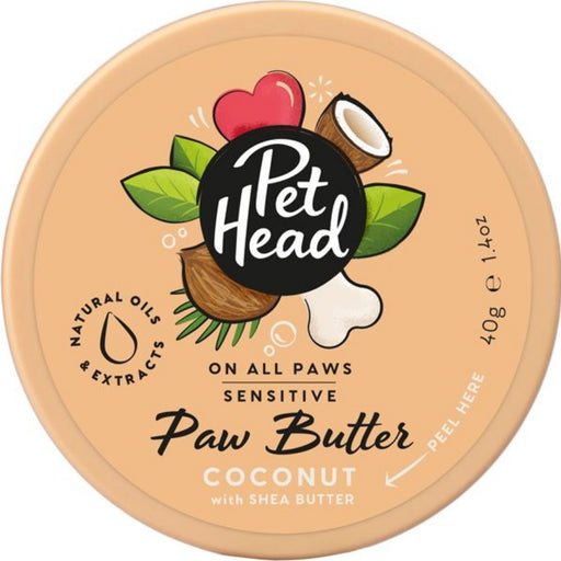 1.4 oz Pet Head Sensitive Paw Butter for Dogs Coconut with Shea Butter