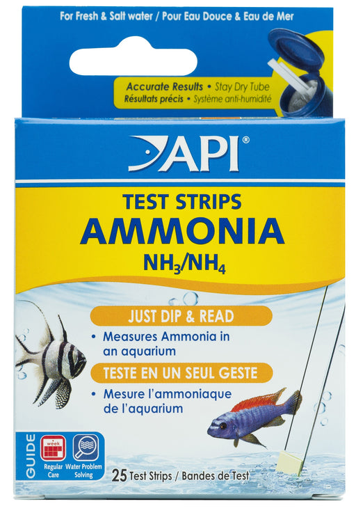 25 count API Ammonia Test Strips NH3 / NH4 for Freshwater and Saltwater Aquariums