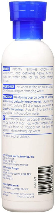 8 oz API Tap Water Conditioner Detoxifies Heavy Metals and Dechlorinates Aquarium Water