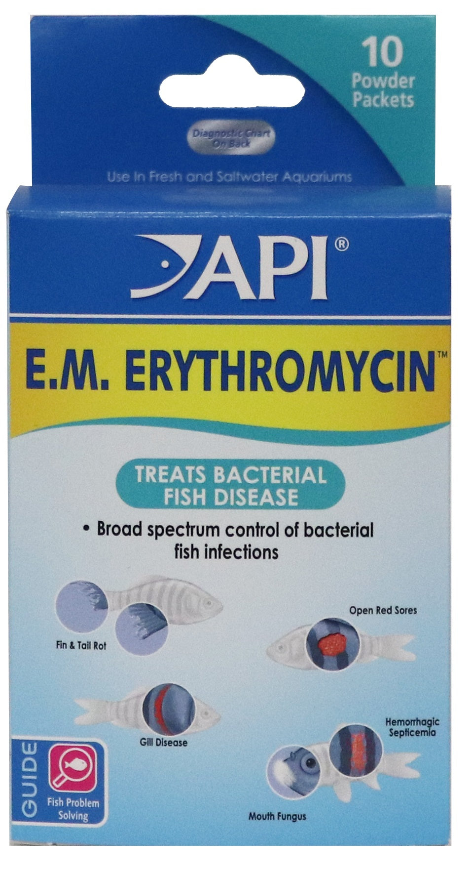 2 gram (10 x 200 mg) API E.M. Erythromycin Treats Bacterial Fish Disease