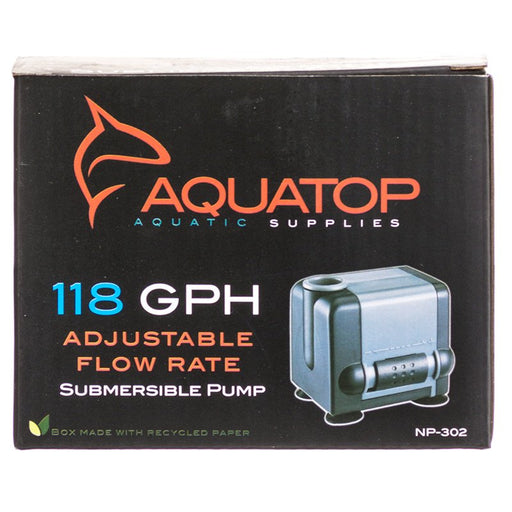118 GPH Aquatop Adjustable Flow Rate Submersible Pump for Aquariums