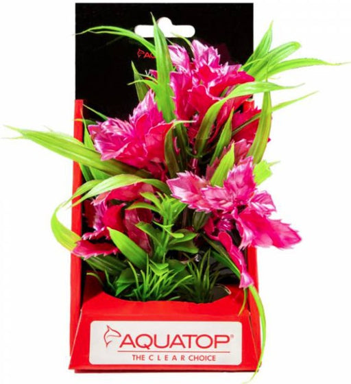 6" tall Aquatop Vibrant Passion Aquarium Plant Rose