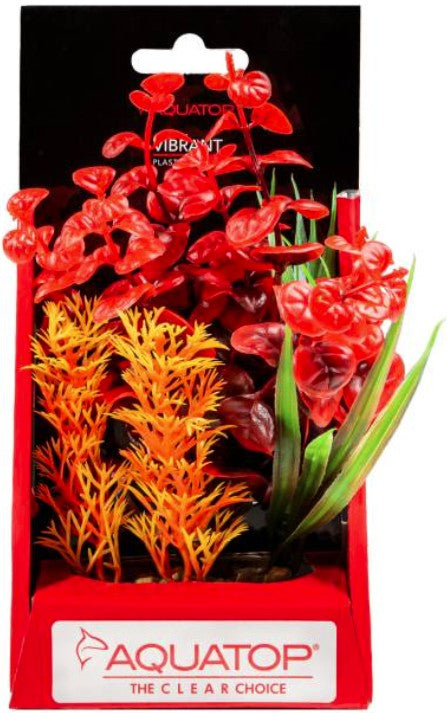 6" tall Aquatop Vibrant Wild Aquarium Plant Red