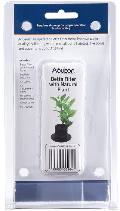 1 count Aqueon Betta Filter with Natural Plant