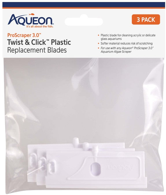 3 count Aqueon ProScraper 3.0 Twist and Click Plastic Replacement Blades