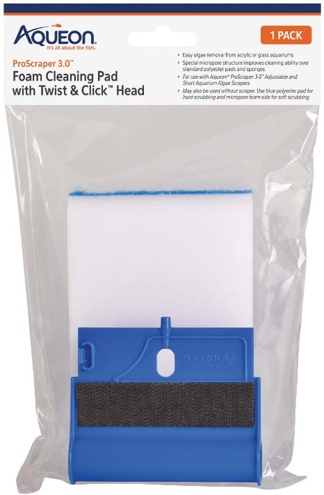 1 count Aqueon ProScraper 3.0 Foam Cleaning Pad with Twist and Click Head