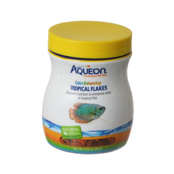 1.02 oz Aqueon Color Enhancing Tropical Flakes Fish Food
