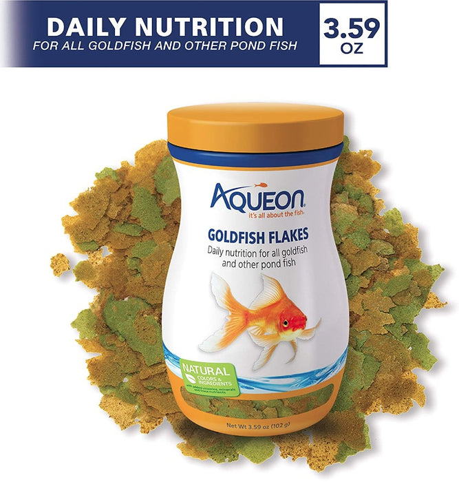 3.59 oz Aqueon Goldfish Flakes Daily Nutrition for All Goldfish and Other Pond Fish