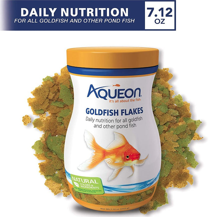 7.12 oz Aqueon Goldfish Flakes Daily Nutrition for All Goldfish and Other Pond Fish