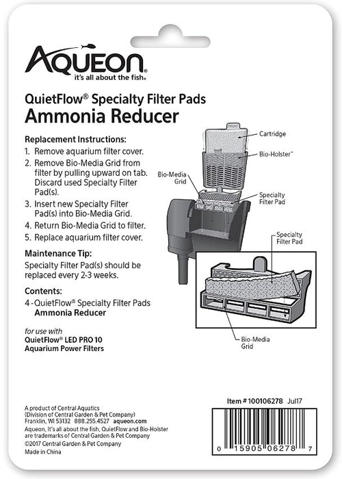 24 count (6 x 4 ct) Aqueon Ammonia Reducer for QuietFlow LED Pro Power Filter 10