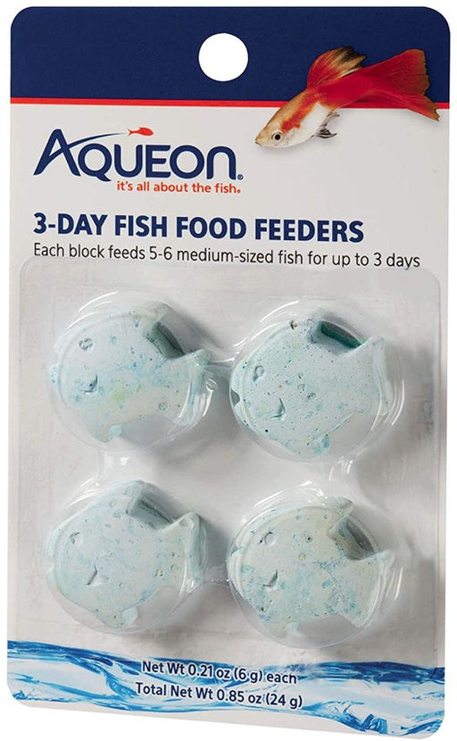 4 count Aqueon 3-Day Fish Food Feeders