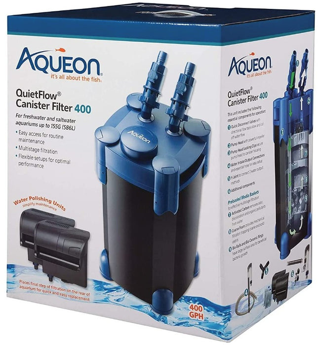155 gallon Aqueon QuietFlow Canister Filter for Freshwater and Saltwater Aquariums