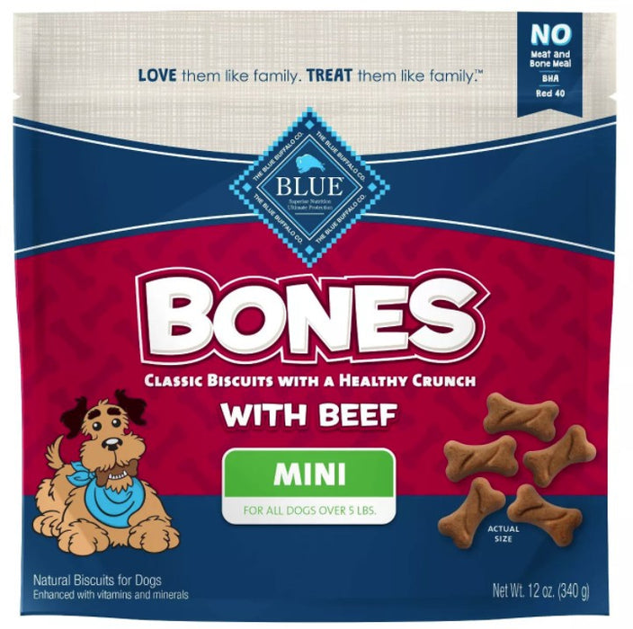 12 oz Blue Buffalo Classic Bone Biscuits with Beef Mini