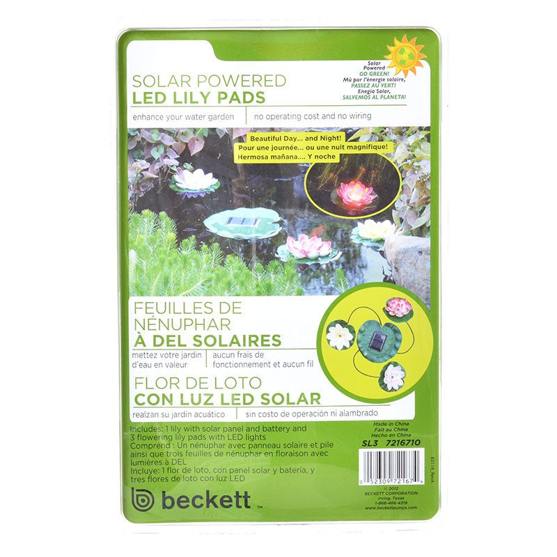 1 count Beckett Solar LED Lily Lights for Ponds