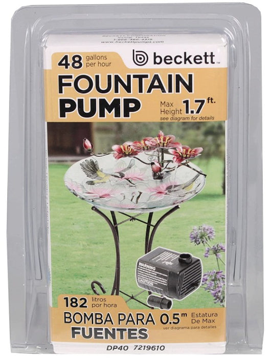 48 GPH Beckett Crystal Pond and Fountain Water Pump