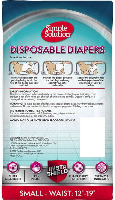 Small - 36 count (3 x 12 ct) Simple Solution Disposable Diapers