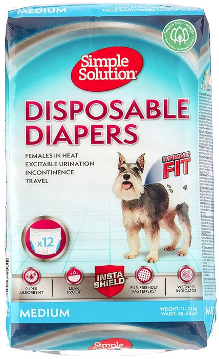 Medium - 12 count Simple Solution Disposable Diapers