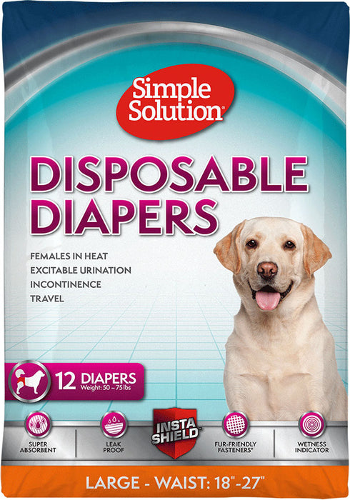 Large - 12 count Simple Solution Disposable Diapers