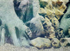 1 count Blue Ribbon Tree Trunks / Freshwater White Rocks Double Sided Aquarium Background
