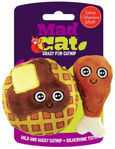 2 count Mad Cat Chicken and Waffles Cat Toy Set