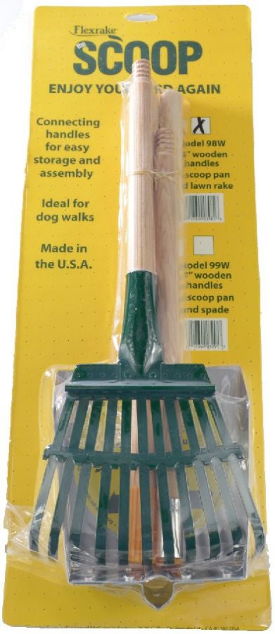 1 count Flexrake Scoop and Steel Rake Set with Wood Handle Small