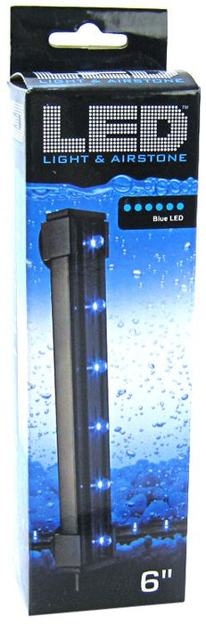 6" long - 6 count Via Aqua Submersible Blue LED Light and Airstone