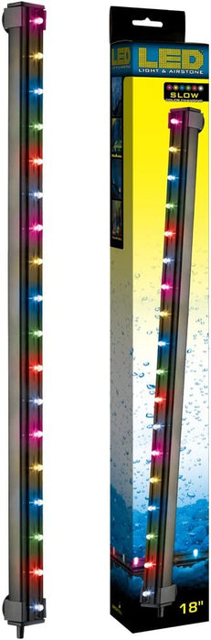 18" long - 2 count Via Aqua LED Light and Airstone Slow Color Changing