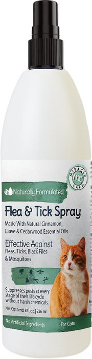 8 oz Miracle Care Natural Flea and Tick Spray for Cats