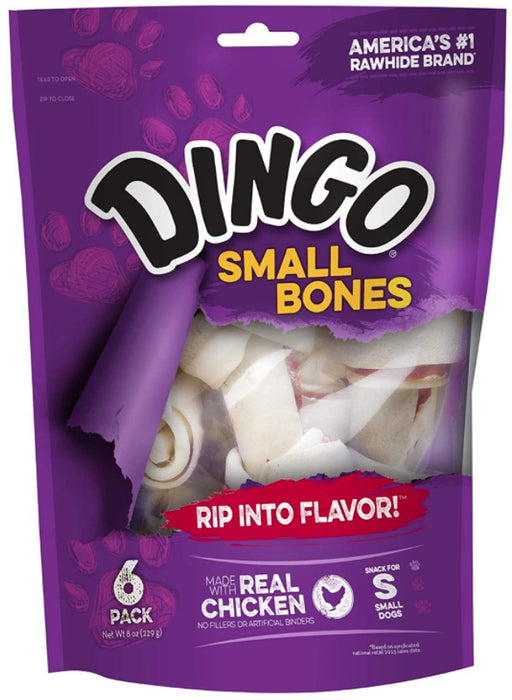 6 count Dingo Small Bones with Real Chicken