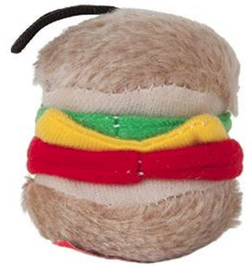 3 count PetMate Booda Zoobilee Hamburger Plush Dog Toy 3.5" Small