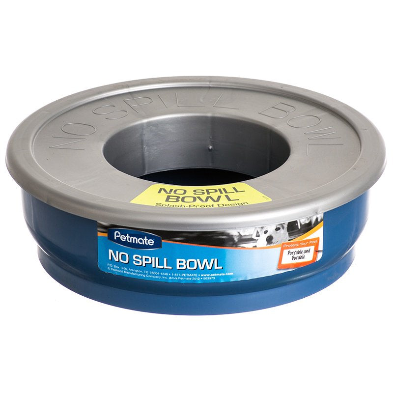 1 count Petmate No Spill Travel Bowl Blue