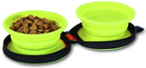Small - 1 count Petmate Silicone Travel Duo Bowl Green
