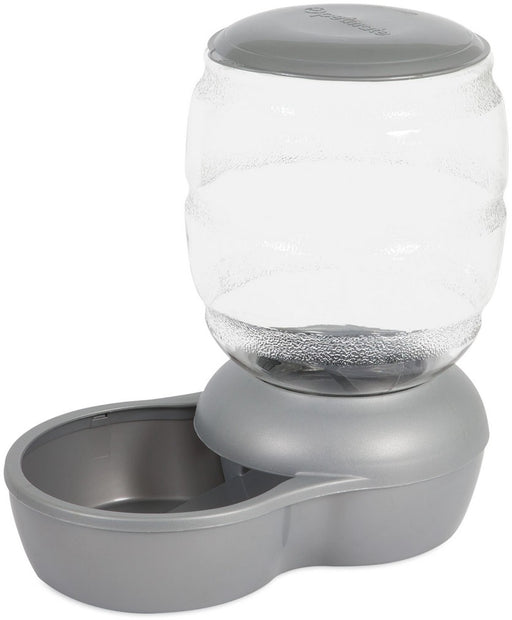 Small - 1 count Petmate Replendish Pet Feeder with Microban Pearl Silver Gray