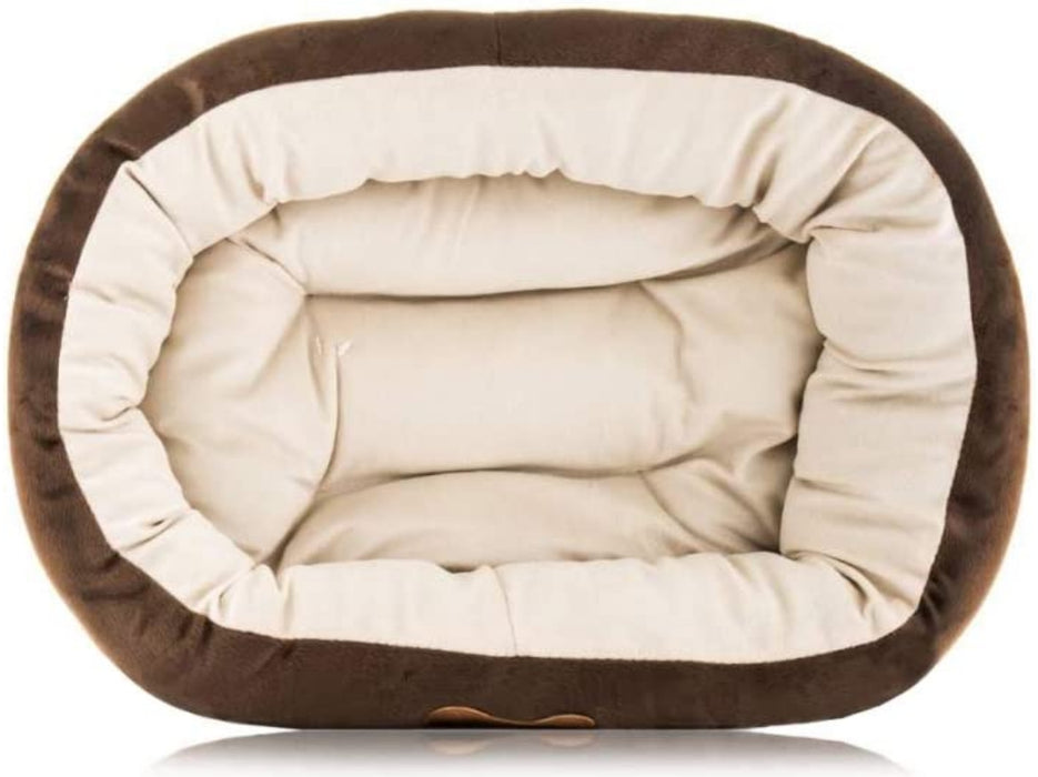 1 count Aspen Pet Oval Nesting Pet Bed Brown for Dogs