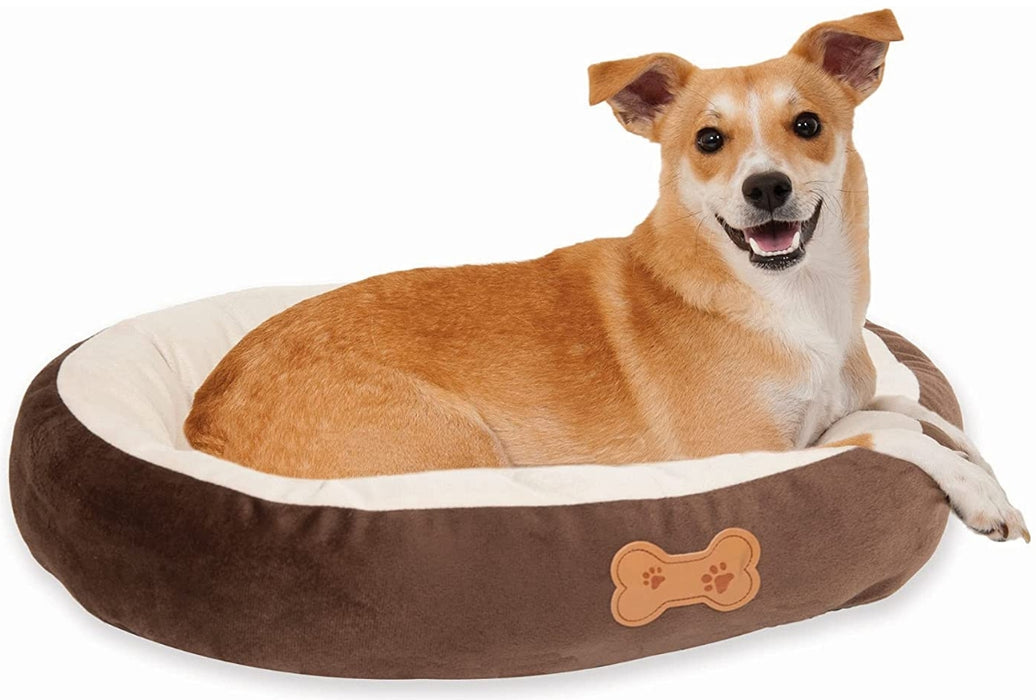 1 count Aspen Pet Oval Nesting Pet Bed Brown for Dogs