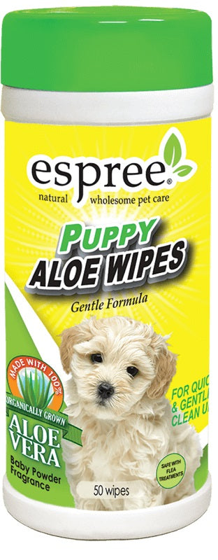 50 count Espree Puppy Aloe Wipes Gental Formula Baby Powder Fragrance