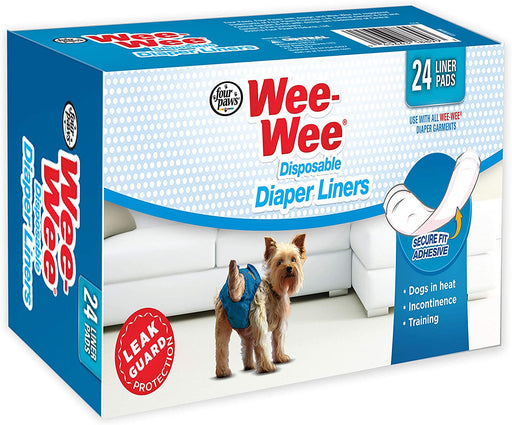 24 count Four Paws Wee Wee Disposable Diaper Liner Pads