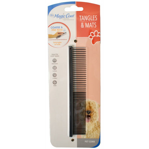 1 count Magic Coat Coarse and Fine Teeth Dog Comb for Tangles and Mats
