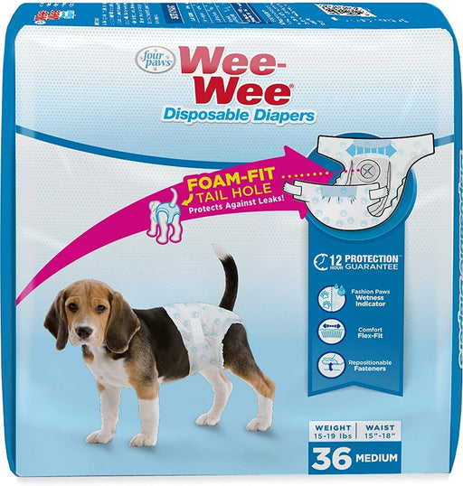 36 count Four Paws Wee Wee Disposable Diapers Medium