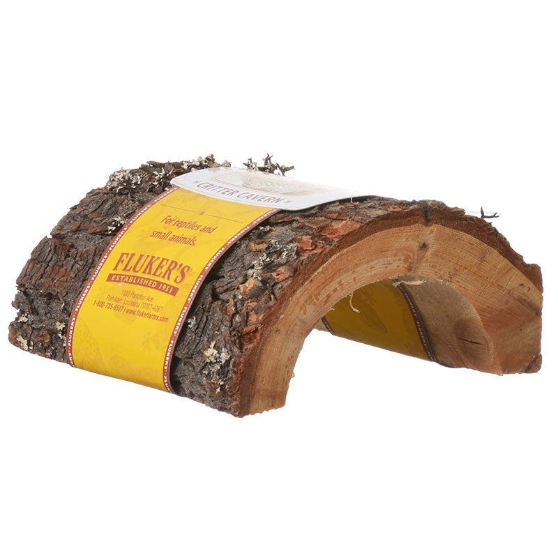 Medium - 1 count Flukers Critter Cavern Half-Log for Reptiles and Small Animals