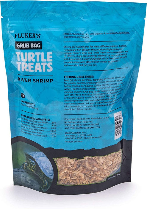 24 oz (4 x 6 oz) Flukers Grub Bag Turtle Treat River Shrimp