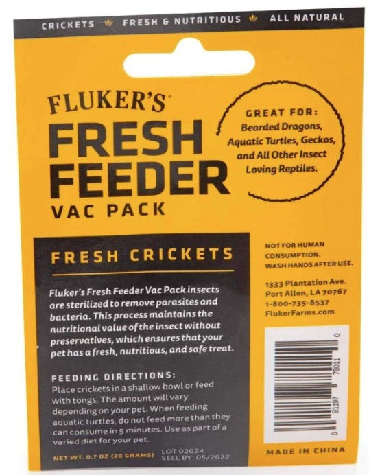 16.8 oz (24 x 16.8 oz) Flukers Cricket Fresh Feeder Vac Pack