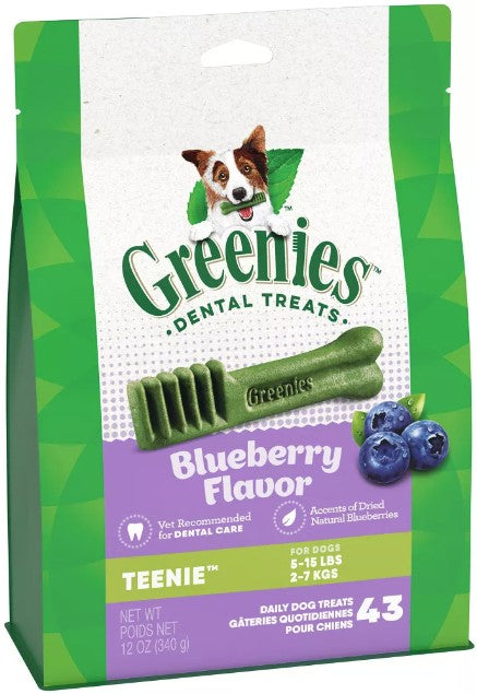 43 count Greenies Teenie Dental Dog Treats Blueberry