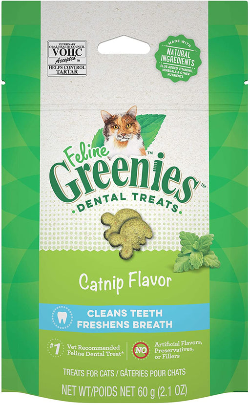 2.1 oz Greenies Feline Natural Dental Treats Catnip Flavor