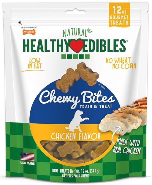 48 oz (4 x 12 oz) Nylabone Natural Healthy Edibles Chicken Chewy Bites Dog Treats