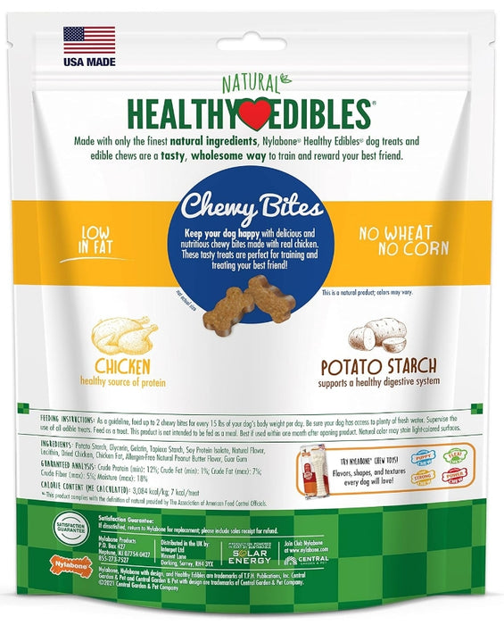 12 oz Nylabone Natural Healthy Edibles Chicken Chewy Bites Dog Treats